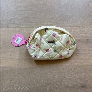 White Fox Cosmetic Bag Getting Ready Yellow Pink Festive Flicker
